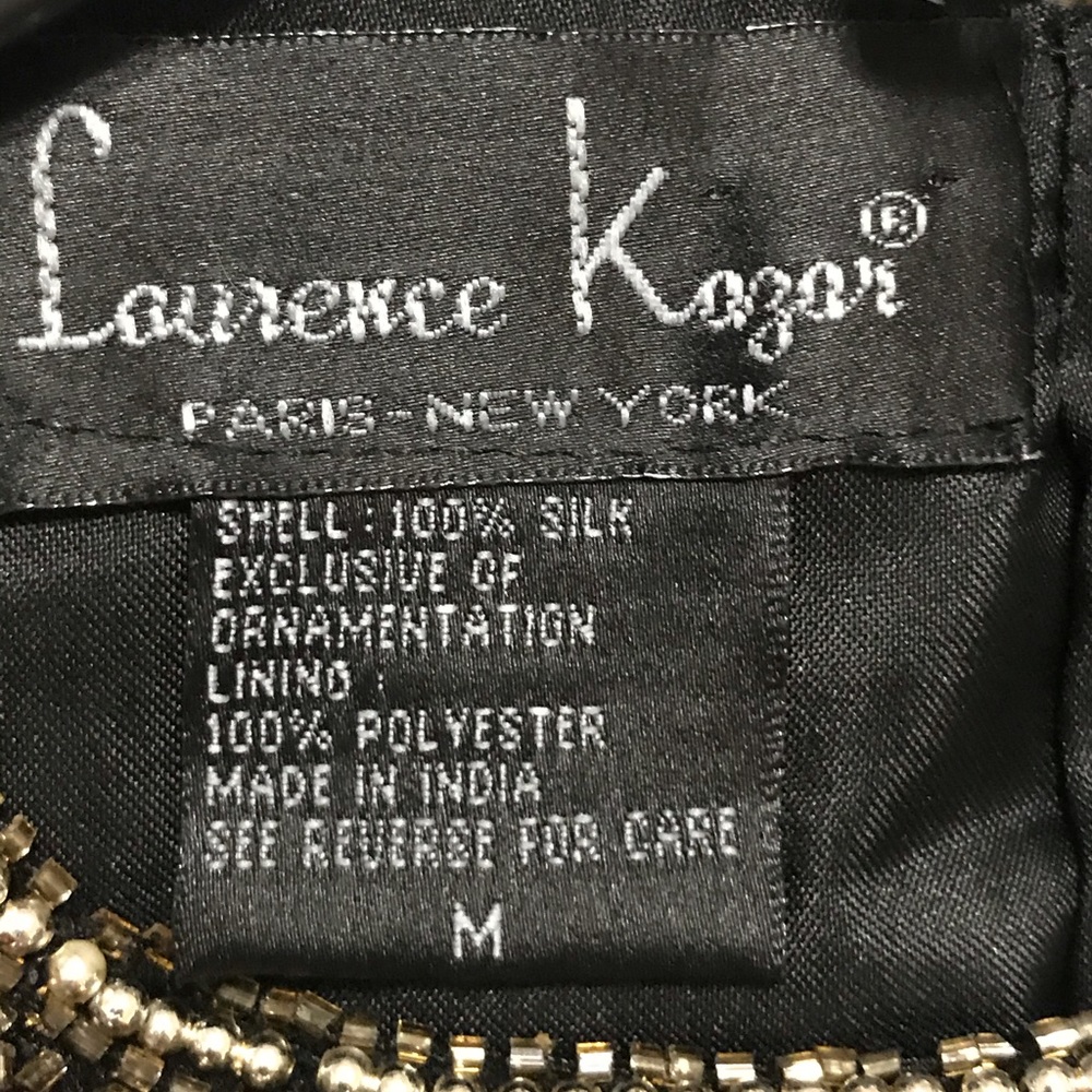 Vintage Lawrence Kazar black silk floral top - Picture 5 of 5